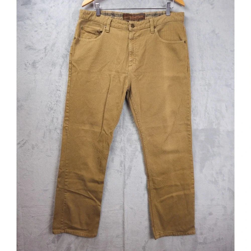 The Territory Ahead Mens 36x30 Flat Front Corduroy Pants Khaki 5 pocket